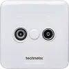 Opbouw Schakelmateriaal|Stopcontacten & Overige Contactdozen > Technetix wandcontactdoos TRAS-2000 Radio / TV (Ziggo gecertificeerd)