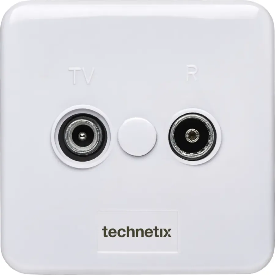 Opbouw Schakelmateriaal|Stopcontacten & Overige Contactdozen > Technetix wandcontactdoos TRAS-2000 Radio / TV (Ziggo gecertificeerd)
