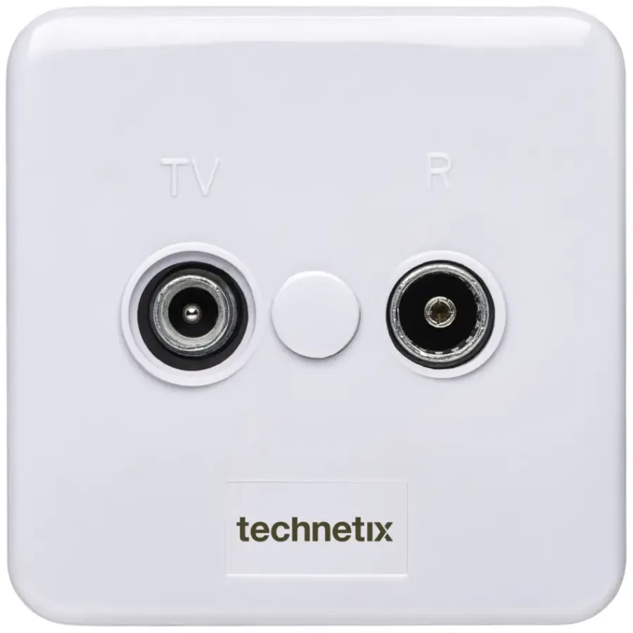 Opbouw Schakelmateriaal|Stopcontacten & Overige Contactdozen > Technetix wandcontactdoos TRAS-2000 Radio / TV (Ziggo gecertificeerd)