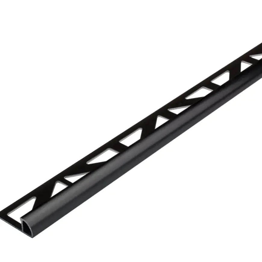 Tegelprofiel kwartrond PVC zwart 10 mm 300 cm