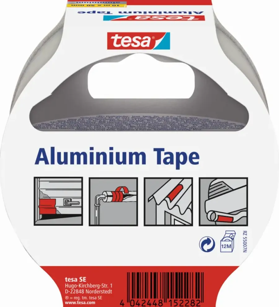 Overige Tape > Tesa aluminiumtape grijs zilver 10 m x 50 mm