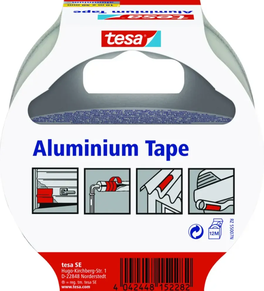 Overige Tape > Tesa aluminiumtape grijs zilver 10 m x 50 mm