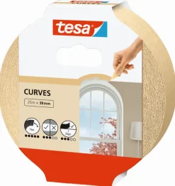 Afplaktape > Tesa flexibele afplakband voor rondingen 38 mm x 25 m