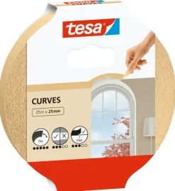 Afplaktape > Tesa flexibele afplakband voor rondingen 25 mm x 25 m