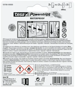 Tesa Haak Powerstrip rechthoekig S Metaal - 2 stuks