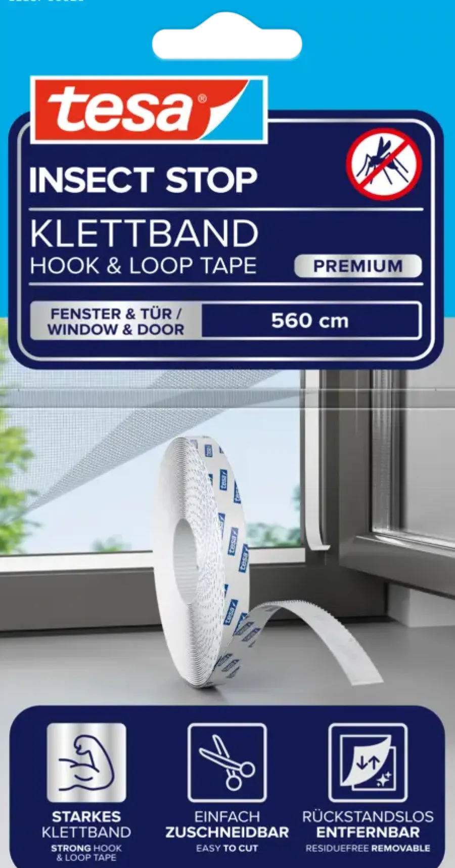 Montagetape > Tesa Insect Stop klittenband vervangingsrol voor raamhor Comfort 560 cm