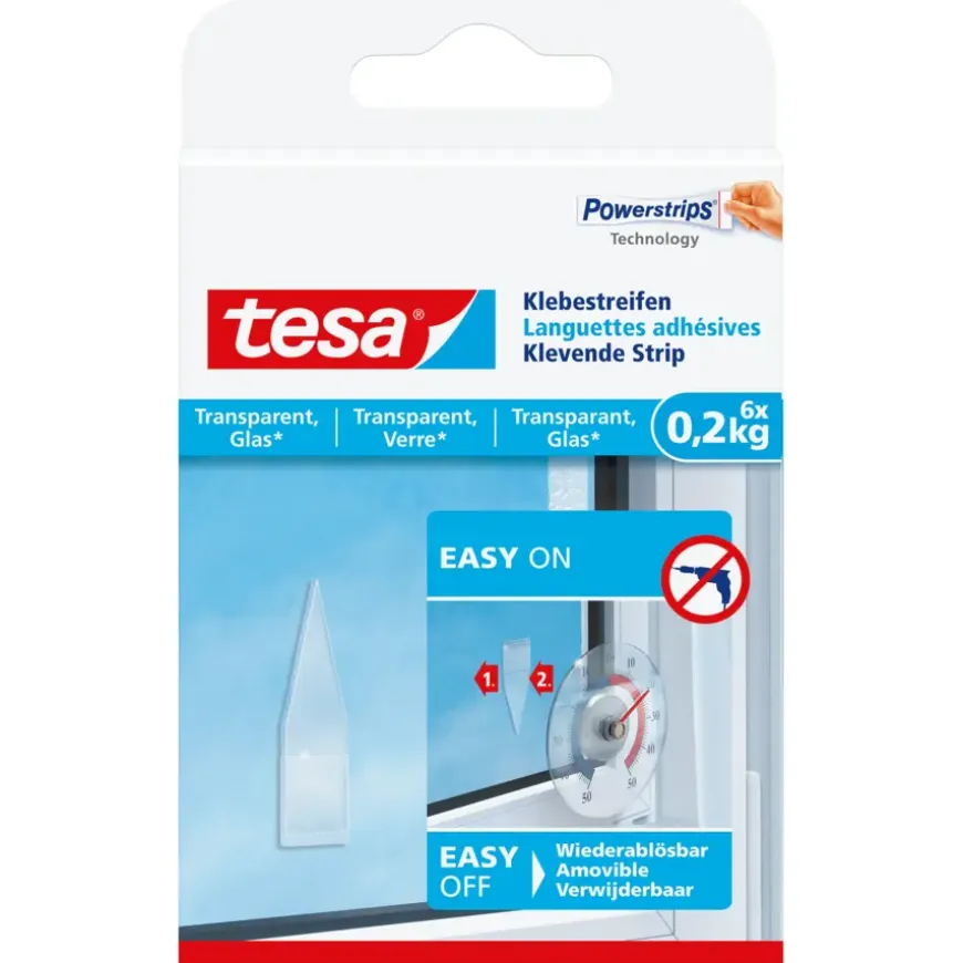 Tesa Klevende Strips voor Transparant & Glas 0,2 kg