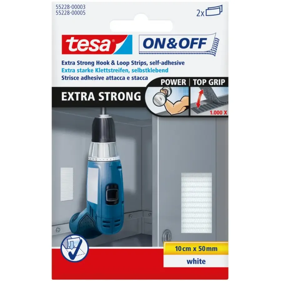 Montagetape|Slim Montagesysteem > Tesa klittenband wit 50 mm 100 mm
