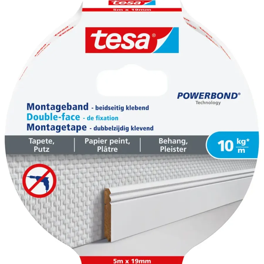 Montagetape > Tesa Montagetape voor Behang & Pleisterwerk 10 kg/m