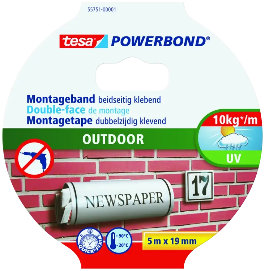 Montagetape > Tesa Powerbond Outdoor montagetape groen 5 m x 19 mm