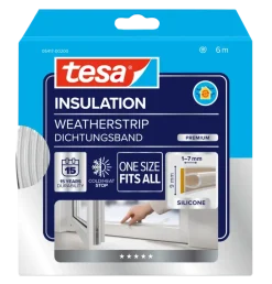 Tochtwering|Tochtstrips Deur > Tesa Premium Tochtband O-profiel zelfklevend transparant 6m
