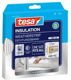 Tochtwering|Tochtstrips Deur > Tesa Premium Tochtband O-profiel zelfklevend transparant 6m