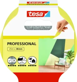 Afplaktape > Tesa Professional Indoor afplakband geel 25 m x 38 mm