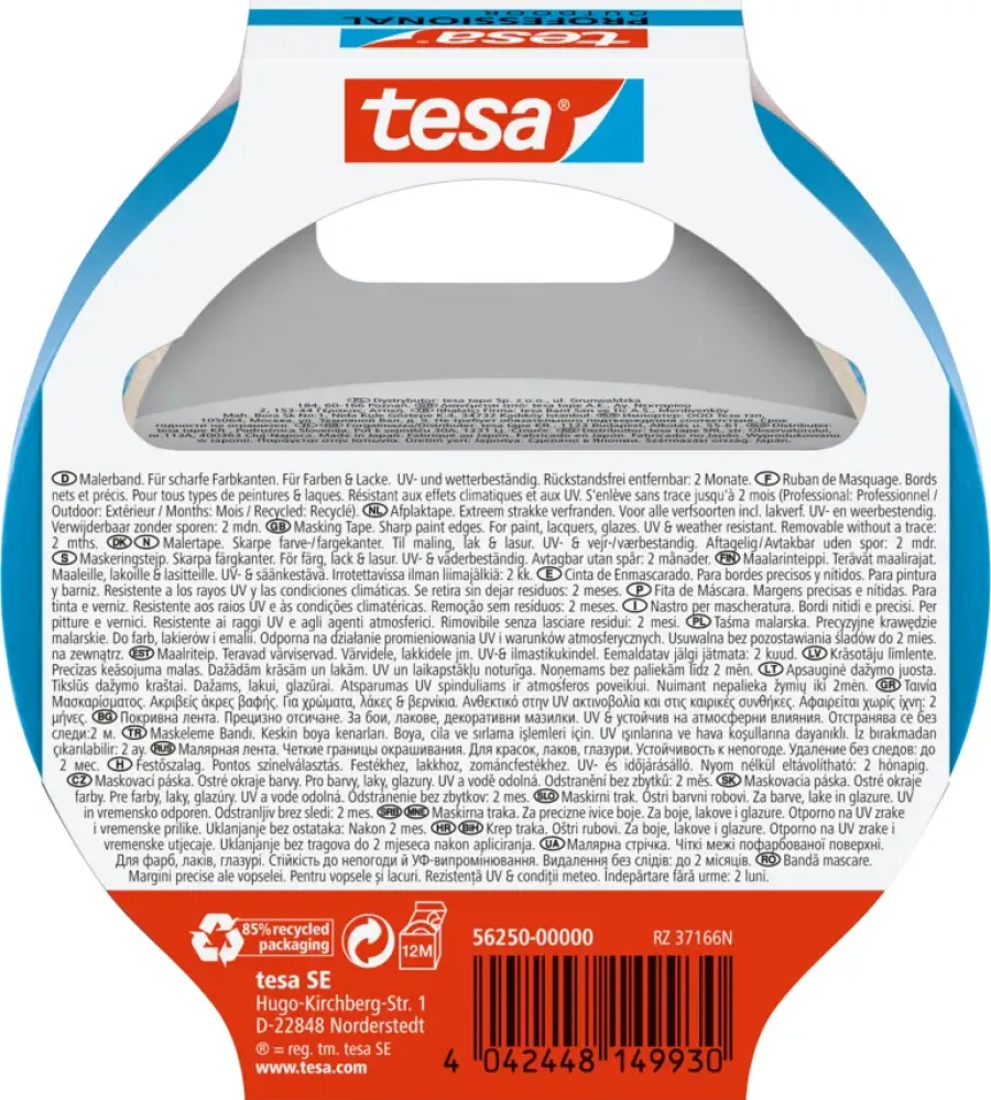 Afplaktape > Tesa Professional Outdoor schilderstape blauw 25 mm x 25 m