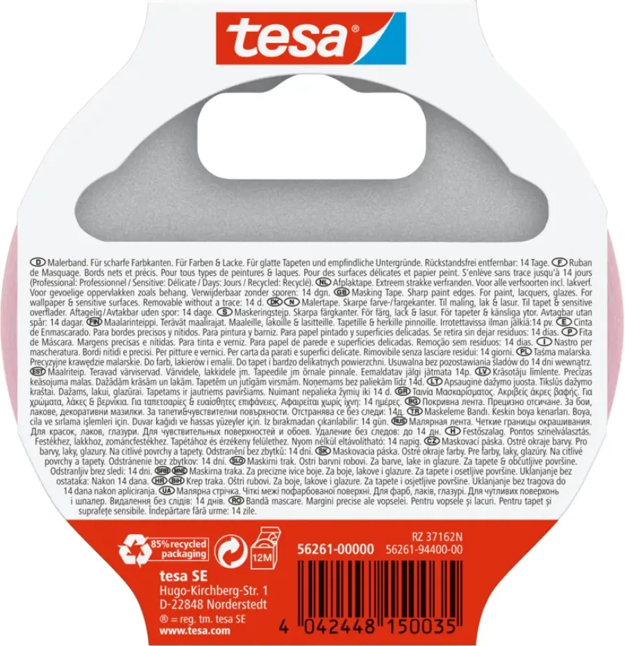 Afplaktape > Tesa Professional Sensitive schilderstape roze 38 mm x 25 m