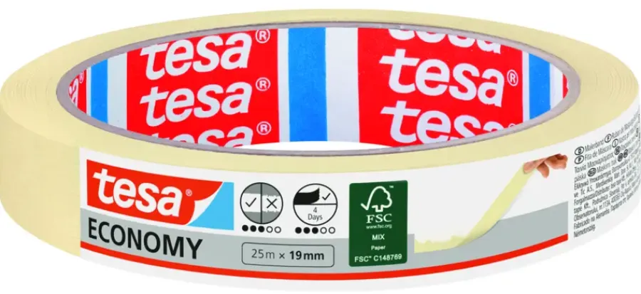 Afplaktape > Tesa schilderstape universeel beige 19 mm x 25 m