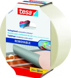 Overige Tape > Tesa tapijttape verwijderbaar wit 25 m x 50 mm