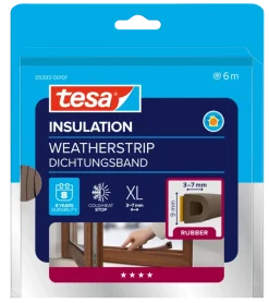 Tochtwering|Tochtstrips Deur > Tesa Tochtband D-profiel zelfklevend bruin 6m