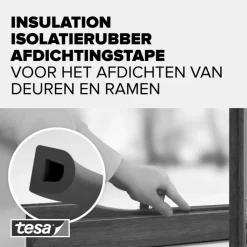 Tochtwering|Tochtstrips Deur > Tesa Tochtband D-profiel zelfklevend bruin 6m