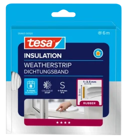 Tochtwering|Tochtstrips Deur > Tesa Tochtband E-profiel zelfklevend wit 6m
