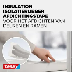 Tochtwering|Tochtstrips Deur > Tesa Tochtband E-profiel zelfklevend wit 25m