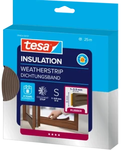 Tochtwering|Tochtstrips Deur > Tesa Tochtband E-profiel zelfklevend bruin 25m