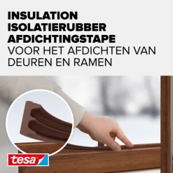 Tochtwering|Tochtstrips Deur > Tesa Tochtband E-profiel zelfklevend bruin 25m