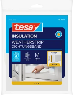 Tochtwering|Tochtstrips Deur > Tesa Tochtband I-profiel zelfklevend wit 15mm x 10m