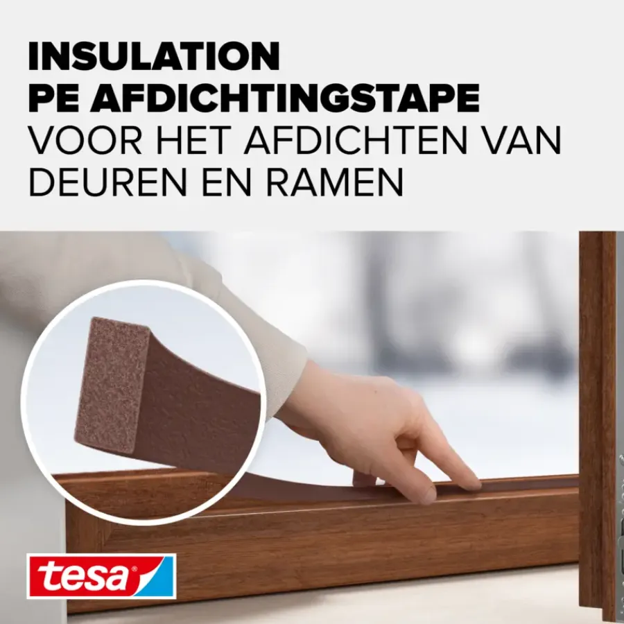 Tochtwering|Tochtstrips Deur > Tesa Tochtband I-profiel zelfklevend bruin 6m