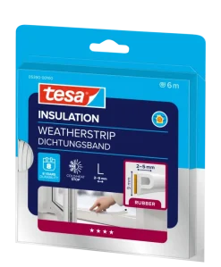 Tochtwering|Tochtstrips Deur > Tesa Tochtband P-profiel zelfklevend wit 6m