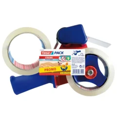Verpakkingstape > Tesa verpakkingstape 2 rollen met afroller 50 mm x 66 m