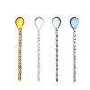 Theelepel glas set van 4 roze, bruin, groen en blauw