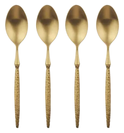 Theelepel set van 4 lichtgoud