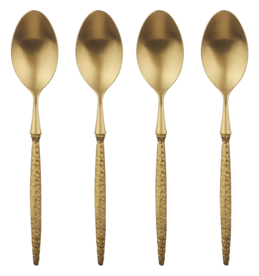 Theelepel set van 4 lichtgoud