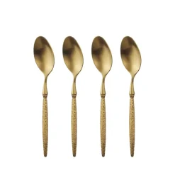 Theelepel set van 4 lichtgoud