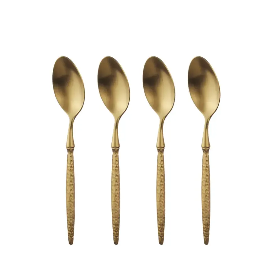 Theelepel set van 4 lichtgoud