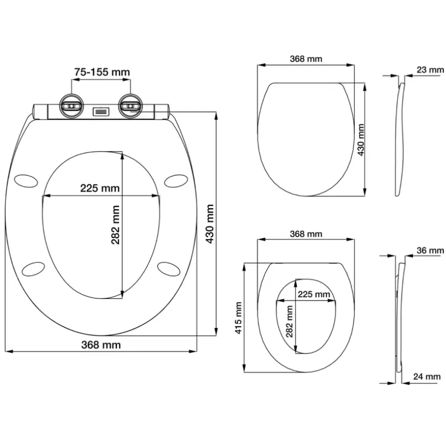 Tiger Boston wc bril wit/chroom met softclose en quick release