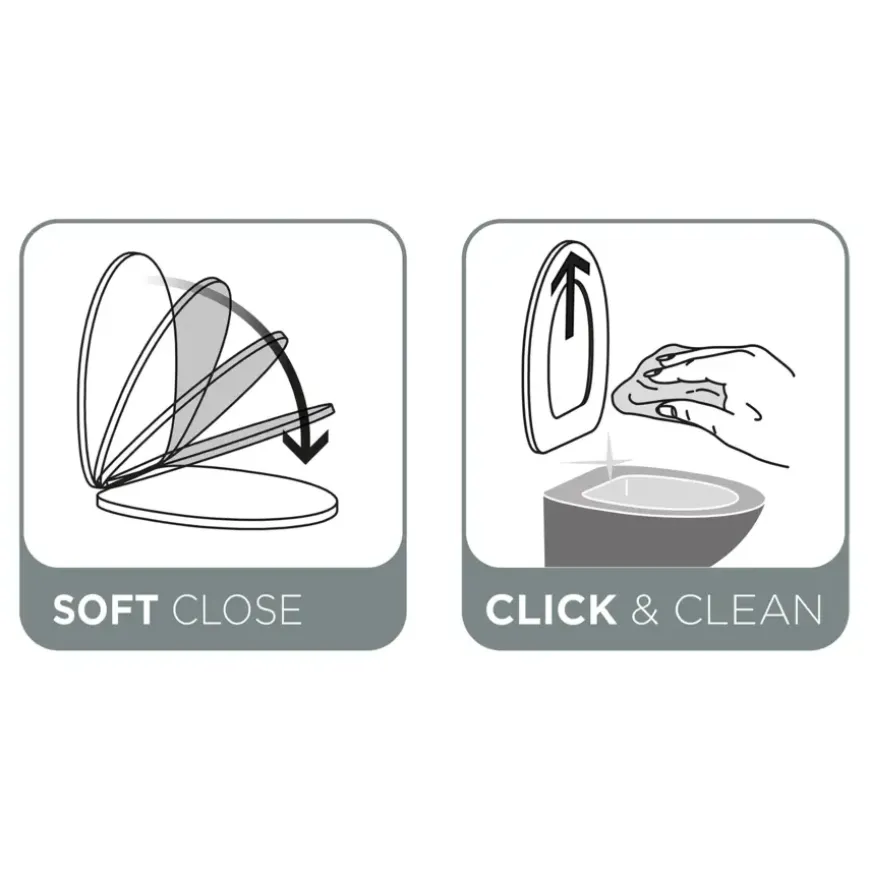 Tiger Boston wc bril wit/RVS met softclose en quick release