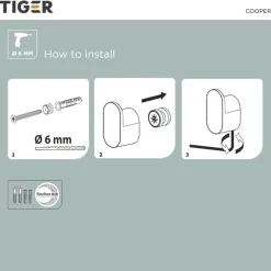 Tiger handdoekhaak Carv klein (2 stuks) Zwart