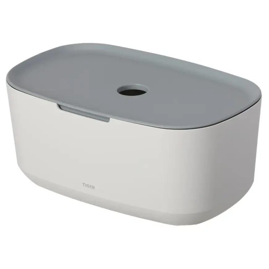 Tiger Opbergbox TESS met deksel wit/lichtgrijs