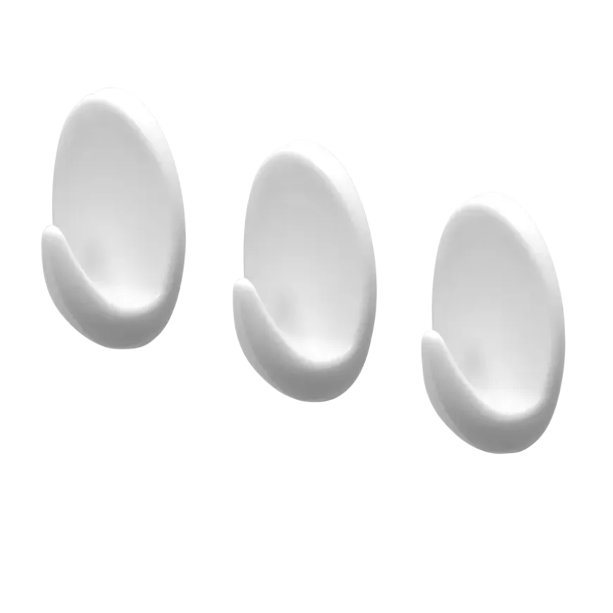 Tiger ophang haak Baseline Oval Large wit ABS set van 3
