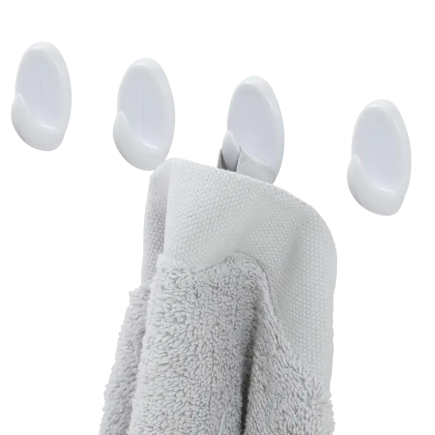 Tiger ophang haak Baseline Oval medium wit ABS set van 4