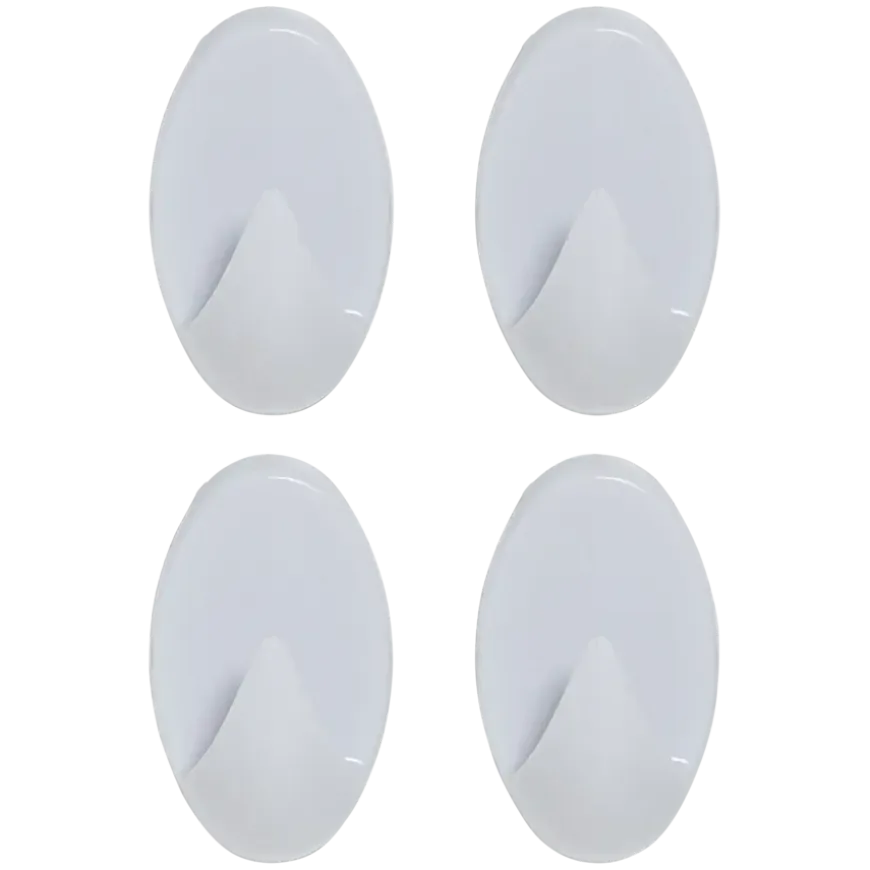 Tiger ophang haak Baseline Oval medium wit ABS set van 4