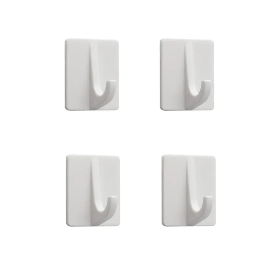 Tiger ophang haak Baseline Rectangle medium wit ABS set van 4