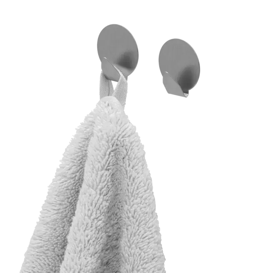 Tiger ophang haak Baseline Round small geborsteld RVS set van 2
