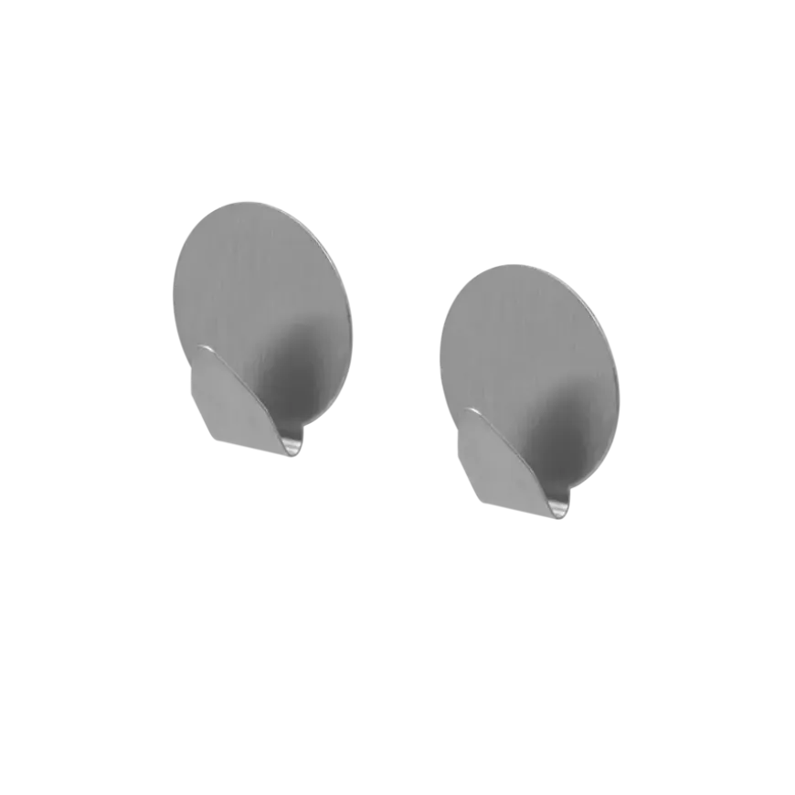 Tiger ophang haak Baseline Round small geborsteld RVS set van 2