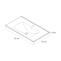 Tiger T-Line Quadro inbouwwastafel 81 cm mat zwart