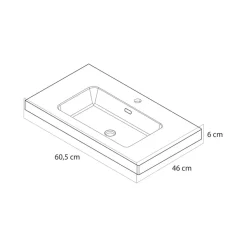 Tiger T-Line Quadro opbouwwastafel 60 cm meubel wit