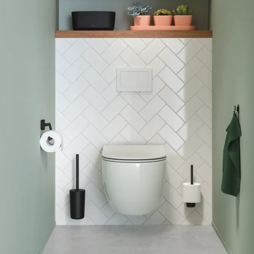Tiger toiletborstel Carv met houder Zwart