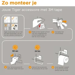 Tiger toiletborstelhouder Colar Zwart